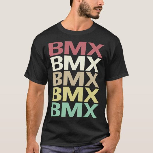 Kleurrijke tekst BMX T-shirt (Voorkant)