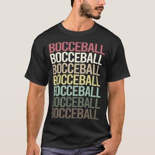 Kleurrijke tekst Bocce Ball Boccie T-shirt (Voorkant)