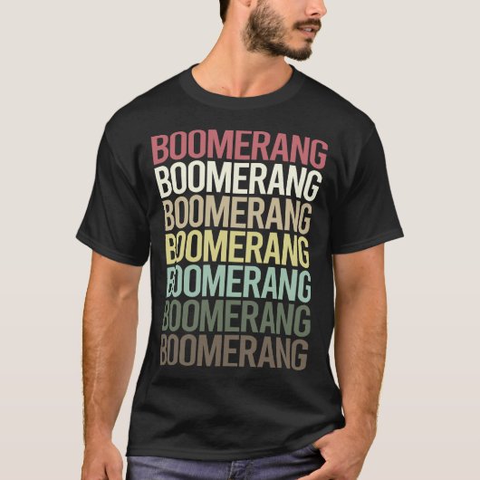 Kleurrijke tekst Boemerang T-shirt (Voorkant)