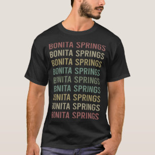 Kleurrijke tekst Bonita Springs T-shirt