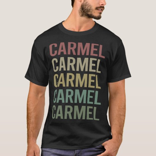 Kleurrijke tekst Carmel T-shirt (Voorkant)