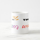 Kleurrijke tekst die je geweldig vindt koffiemok (Center)