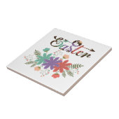 Kleurrijke tekst en bloemen tegeltje (Zijkant)