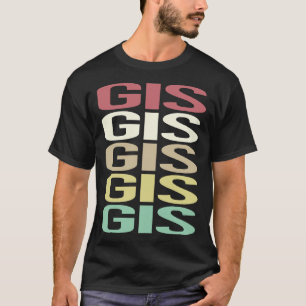 Kleurrijke tekst GIS T-shirt