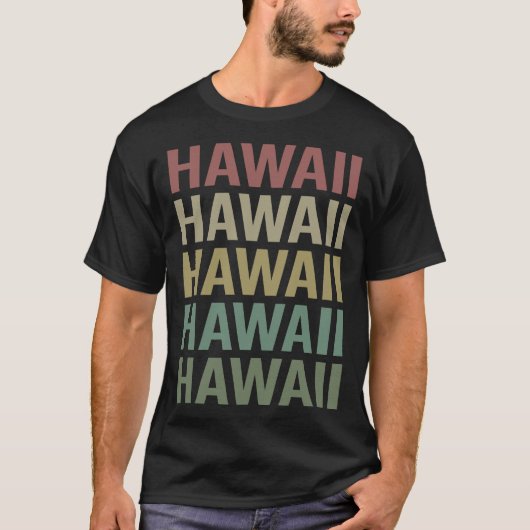 Kleurrijke tekst Hawaï T-shirt (Voorkant)