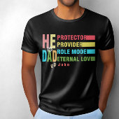 Kleurrijke tekst Hij is PA, Vaderdag Gift T-shirt