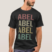 Kleurrijke tekst kunst - Abel naam T-shirt (Voorkant)