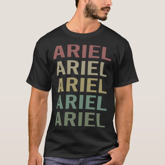 Kleurrijke tekst kunst - Ariel naam T-shirt (Voorkant)