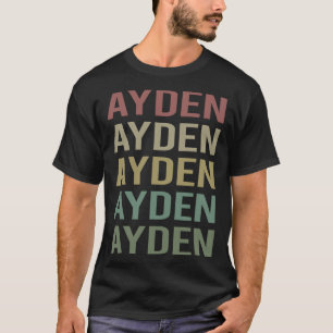 Kleurrijke tekst kunst - Ayden naam T-shirt