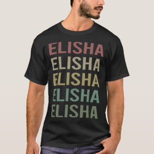 Kleurrijke tekst kunst - Elisha Name T-shirt