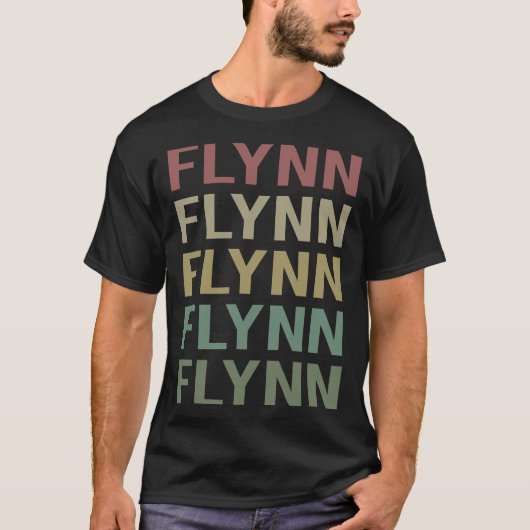 Kleurrijke tekst kunst - Flynn naam T-shirt (Voorkant)