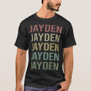 Kleurrijke Tekst Kunst - Jayden Naam T-shirt