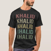 Kleurrijke tekst kunst - Khalid naam T-shirt (Voorkant)