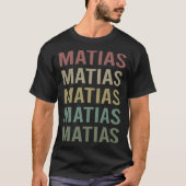 Kleurrijke Tekst Kunst - Matias Naam T-shirt (Voorkant)