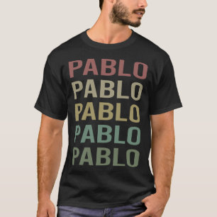 Kleurrijke tekst kunst - Pablo naam T-shirt
