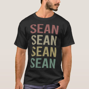 Kleurrijke tekst kunst - Sean naam T-shirt