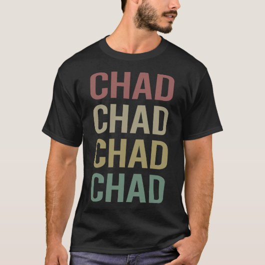 Kleurrijke Tekst Kunst - Tsjaad Naam T-shirt (Voorkant)