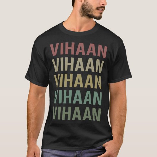 Kleurrijke tekst kunst - Vihaan name T-shirt (Voorkant)