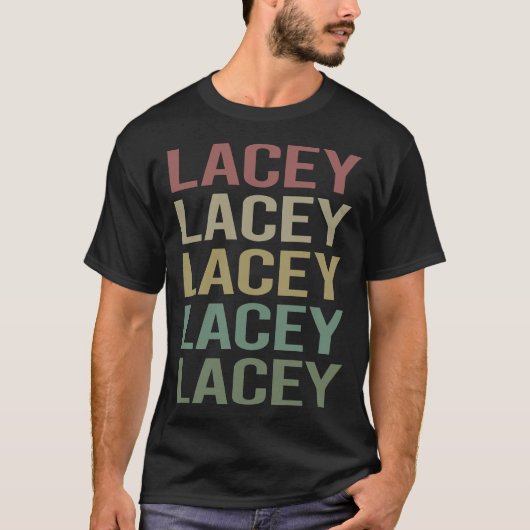 Kleurrijke tekst Lacey T-shirt (Voorkant)