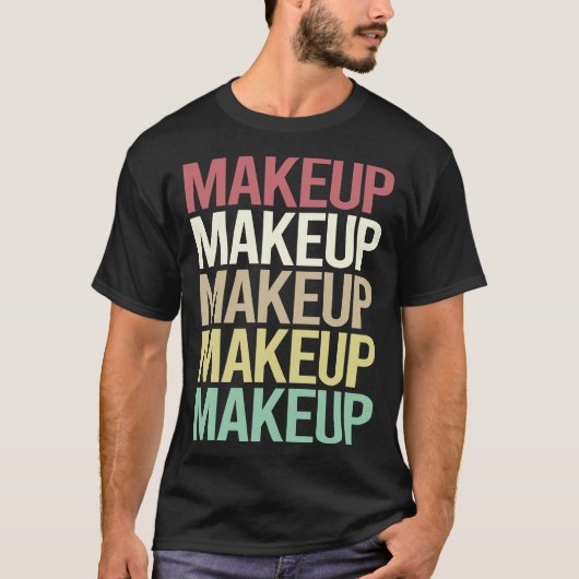 Kleurrijke Tekst Make-up T-shirt (Voorkant)