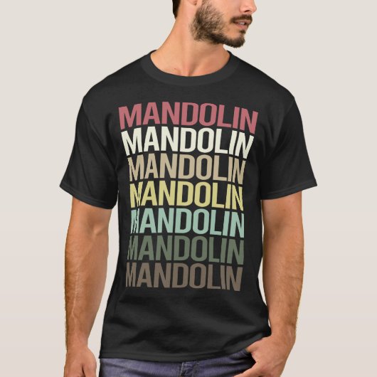 Kleurrijke tekst Mandoline T-shirt (Voorkant)