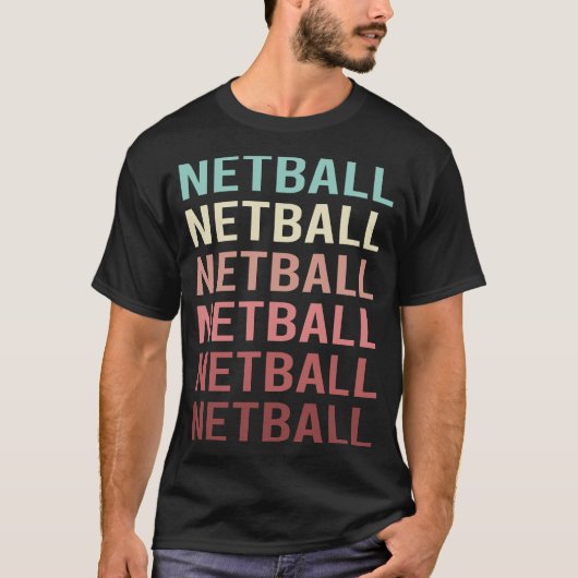Kleurrijke tekst netbal t-shirt (Voorkant)