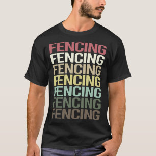 Kleurrijke tekst omheining schermer t-shirt