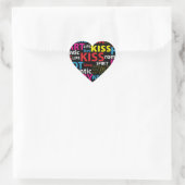 Kleurrijke tekst ontwerp- Love Kiss Lips Hart Sticker (Tas)