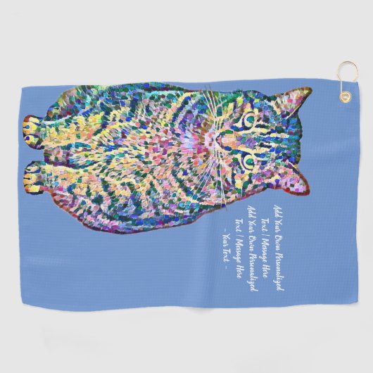 Kleurrijke tekst op maat golfhanddoek (Horizontaal)