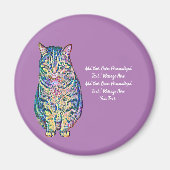 Kleurrijke tekst op maat magneet (Voorkant)