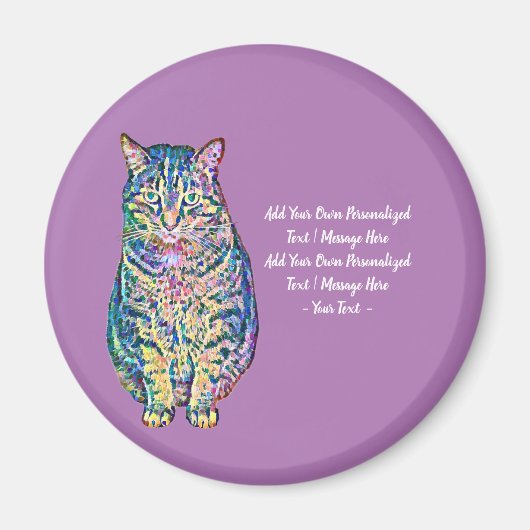 Kleurrijke tekst op maat magneet (Voorkant)