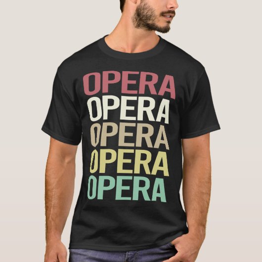 Kleurrijke tekst Opera T-shirt (Voorkant)