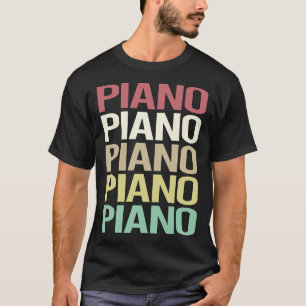 Kleurrijke Tekst Piano Pianist T-shirt
