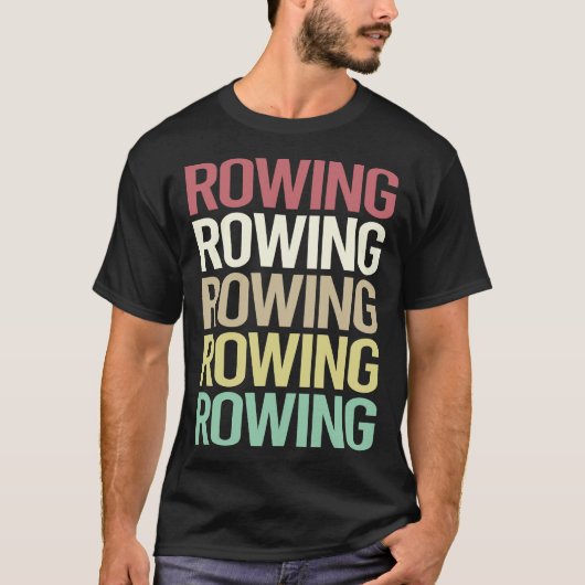 Kleurrijke tekst roeirij roeier t-shirt (Voorkant)