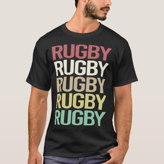 Kleurrijke Tekst Rugby T-shirt (Voorkant)