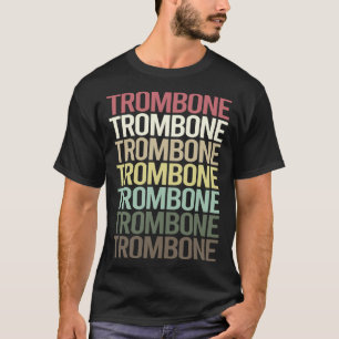 Kleurrijke Tekst Trombone Trombonist T-shirt
