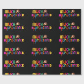 Kleurrijke tekst veel gewaardeerd zwart cadeaupapier (Vlak)