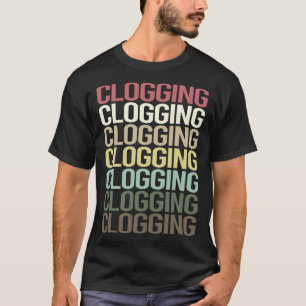 Kleurrijke tekst verstoppen Clog Clogger T-shirt