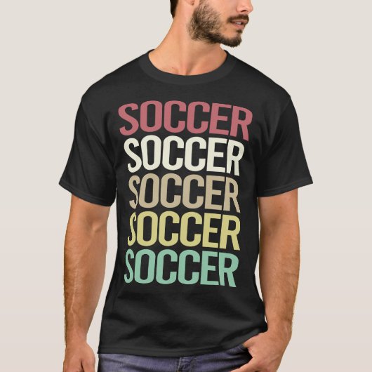 Kleurrijke tekst voetbal t-shirt (Voorkant)