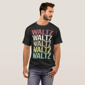 Kleurrijke tekst wals t-shirt (Voorkant volledig)