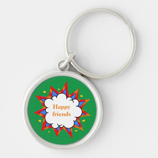 kleurrijke tekstballon sleutelhanger (Voorkant)