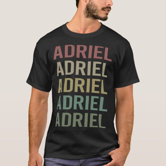 Kleurrijke tekstkunst - Adriel naam T-shirt (Voorkant)