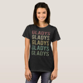 Kleurrijke tekstkunst - Gladys Naam T-shirt (Voorkant volledig)
