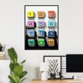 kleurrijke telefoonknoppen poster (Thuiskantoor)