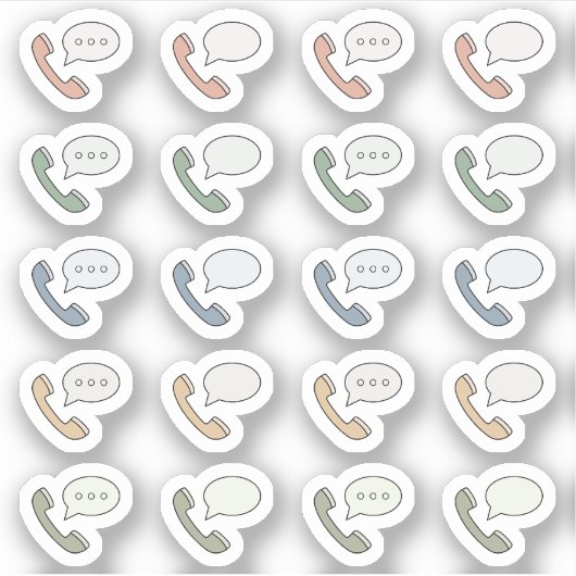 kleurrijke telefoons die herinneringsplanner roep sticker (Voorkant)