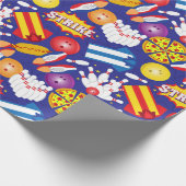 Kleurrijke Ten Pin Bowling Verjaardag Party Patroo Cadeaupapier (Hoek)