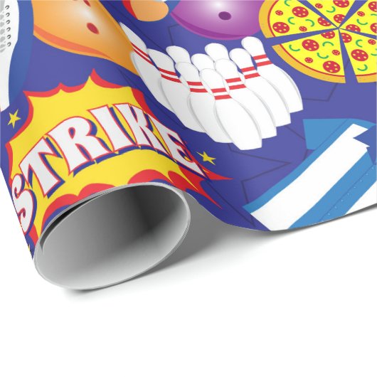 Kleurrijke Ten Pin Bowling Verjaardag Party Patroo Cadeaupapier (Rol Hoek)