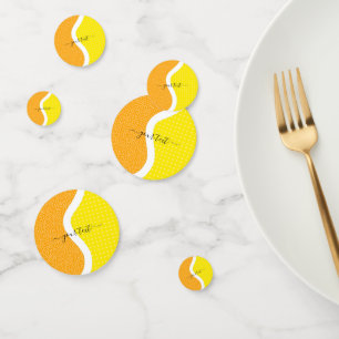 Kleurrijke Tennis Ball Aangepaste tekst Kinder Feu Confetti