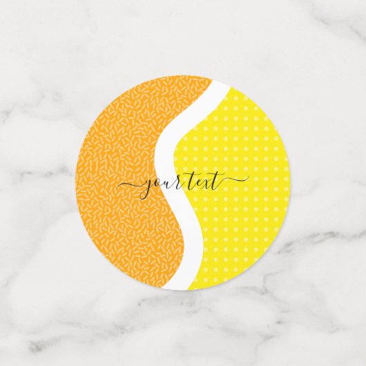 Kleurrijke Tennis Ball Aangepaste tekst Kinder Feu Confetti (Kleine voorkant)