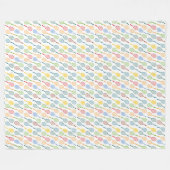 Kleurrijke Tennis Rackets gestempeld allover wit Fleece Deken (Voorkant (Horizontaal))